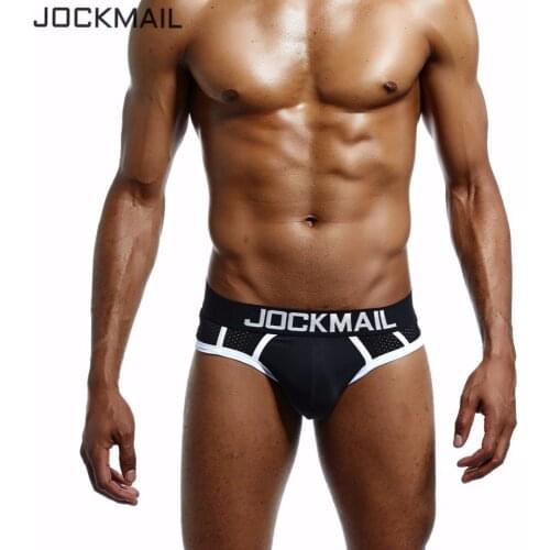JOCKMAIL brand Men Underwear/Briefs Elasticity Sexy Hollow Mesh men Bikini sissy Gay Sleepwear Quick Drying Breathable