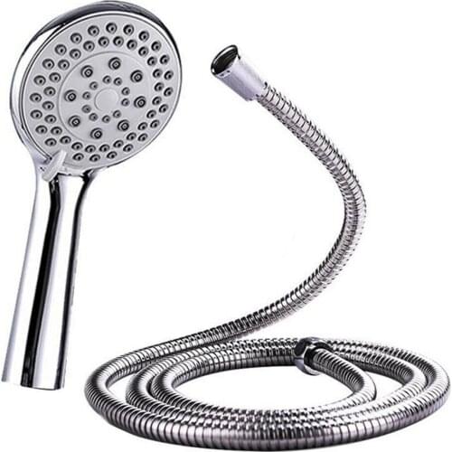 5-Mode Universal Shower Head with Hose Chrome Plating HandHold Rainfall Jet Spray High Pressure Powerful Shower Head