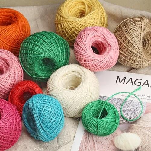 25m Rope Twisted-Cord Natural Hemp Rope Colorful Twine Macrame Cord String Thread for Party Wedding Decoration DIY Cord Accessor
