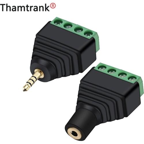 Video AV Balun 2.5mm 4pole Stereo Male to AV Screw Terminal Stereo Jack 2.5 mm Female 4 pin Terminal Block Plug connector