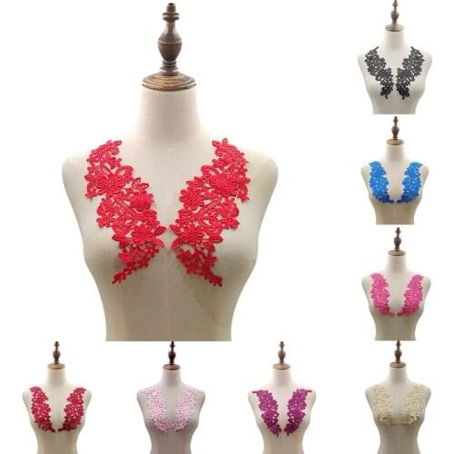 Vintage Women Lace Fake Collar Elegant Hollow Flowers Embroidered Collar False Collar DIY Clothes Accessories 2021