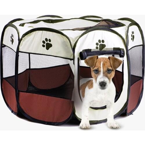Eight-sided enclosure pet delivery room dog kennel washable folding octagonal fence Oxford cloth waterproof dog-catching tent