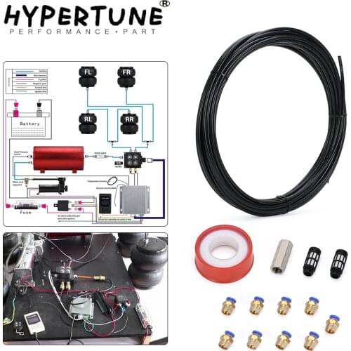 1/4" 20M Air Line Nylon Brake Hose Air Tube Push-in Connector Air Fittings PTFE Tape Check Valve Muffler Air Ride Suspension