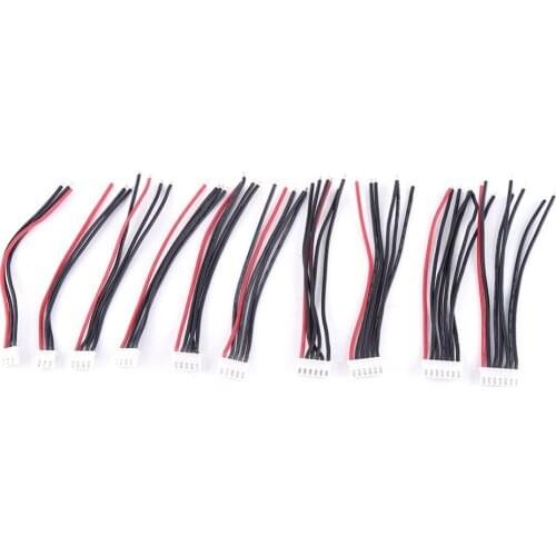 10pcs/set 10cm 22AWG 2-6S Balance Charger Connector Silicone Cable Adapter Plug Balance Adapter High Quality Connector Cable