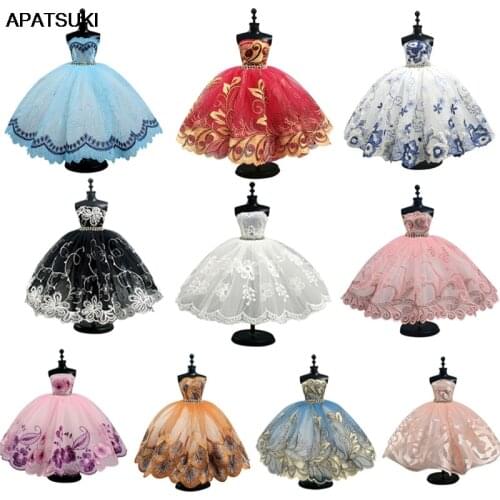 10pcs/lot Random Fashion Ballet Tutu Dress For Barbie Doll Clothes Outfits 1/6 Dolls Accessories Rhinestone 3-layer Gown Toy