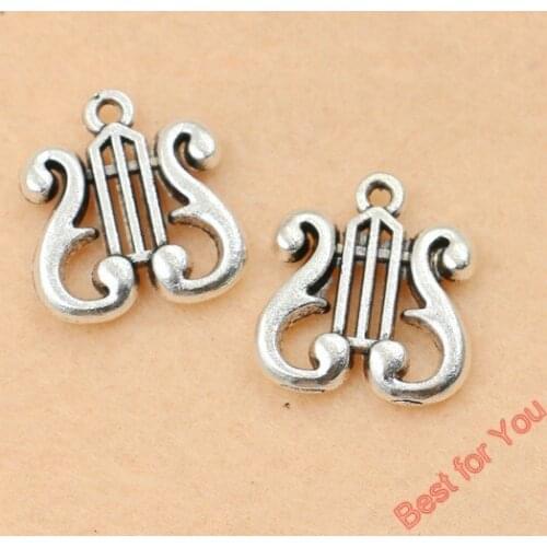 10pcs Tibetan Silver Plated Fashion Music Note Charms Pendants For Jewelry Making Diy Craft Handmade 17x16mm