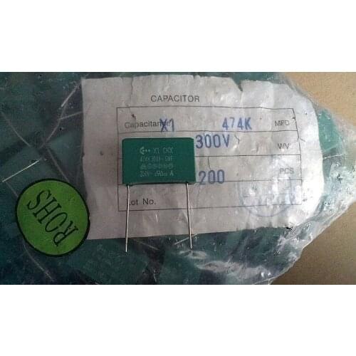 200PCS NEW 0.47uf 474k m 470nk 275vac 250vac 300vac Ammeter capacitance film capacitancePin pitch; The 22.5 mm