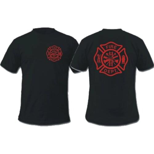 2019 Hot Sale 100% cotton FIREFIGHTER FIRE DEPARTMENT TSHIRT T-SHIRT SHIRT GRAPHIC TEE 100% Tee shirt Funny Tee Shirt