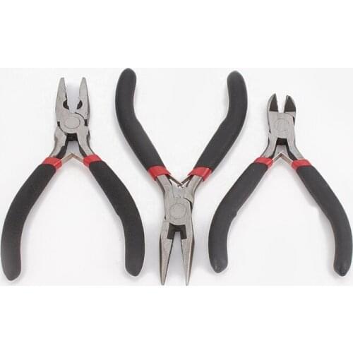 3pcs/set 45# Steel Jewelry Pliers Tools & Equipment Kit Wire-Cutter Plier Mini Wire-Cutter/Side Cutting Plier 18.5x16.5x1.5cm