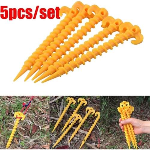 5PCS/10PCS Outdoor Camping Tent Pegs Ground Nails Screw Stakes Camping Tent Spiral Ground Nails Picnic Travel Tent Accessories