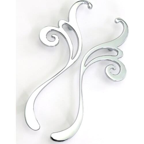 6PCS 96mm Modern Art Kitchen Cupboard Cabinet Hamdles Bright Silver Dresser Drawer Wardrobe Furniture Handles Pulls Knobs