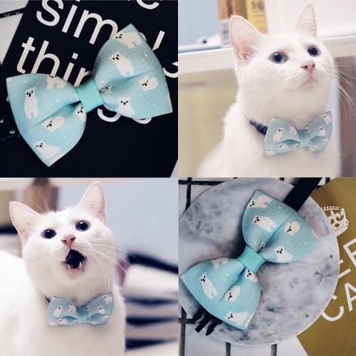 Dog Cat Bowknot bell Pet Saliva Neckerchief collar necklace Decor Adjustable Bells leash kitten Necklace Grooming Accessories