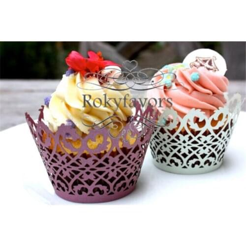 FREE SHIPPING 200pcs/lot Mix Colors Party Supplies Lace Filigree Laser Cut Cupcake Wrapper Party Table Decoration Favors