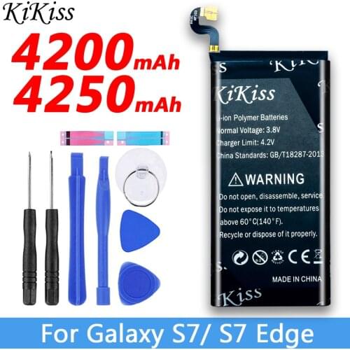Free tool KiKiss Battery For Samsung Galaxy S7 / S7 Edge Mobile Phone Battery SM G930 G930F G935 G935FD EB-BG930ABE/ EB-BG935ABE