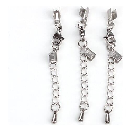5pcs/lot Stainless Steel Extended Extension Tail Chain Lobster Clasps Connector DIY Jewelry Making Findings Bracelet Necklace