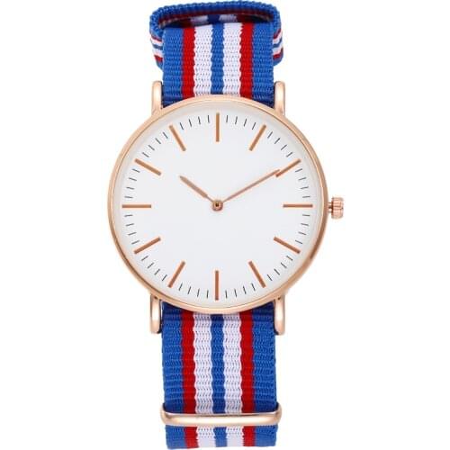 Fashion Casual Women Luxury Watch Nylon Band Quartz Watches Silver Gold Elegent Ladies Wristwatch for Women Dress Reloj Mujer