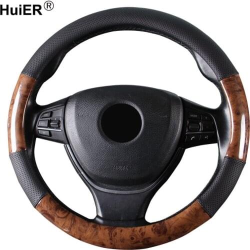 Car Steering Wheel Cover 4 Styles Wooden Style Non-slip Breathable Braid on the Steering wheel Auto Car Styling For Most Vehicle