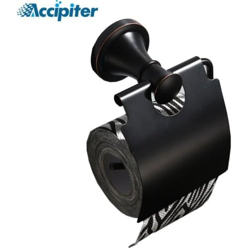 Toilet Paper Holder Brass Made Matte Black Bathroom Toilet Roll Holder Towel Square Bathroom Accessories