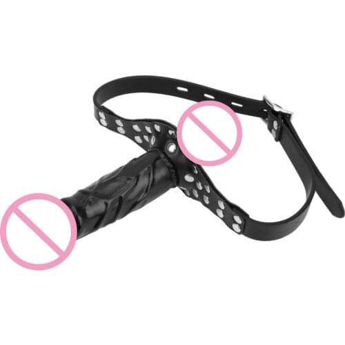 EXVOID Open Mouth Gag Double-Ended Dildo Gag BDSM Bondage Head Strapon Mouth Plug Sex Toys for Couples Sex Shop Slave Restraint