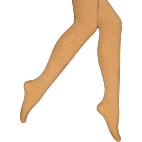 Figure Skating Tights Pantyhose Rhinestone Ice Skating Socks Leotard Thermal Training Pants Stockings Gymnastics Women