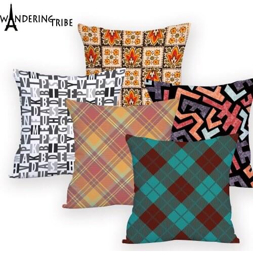 Geometirc Cushion Cover Rectangular for Sofa Customized Pillow Cover Letter Pillowcase Almofadas Decorativa Designer