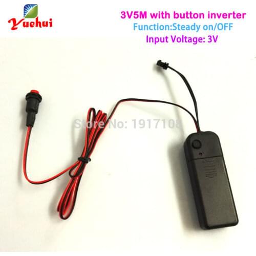 Hot 3V AA Cell Box EL inverter/EL Driver/EL converter With an external button For 1-5m EL wire and EL strip For Party decoration