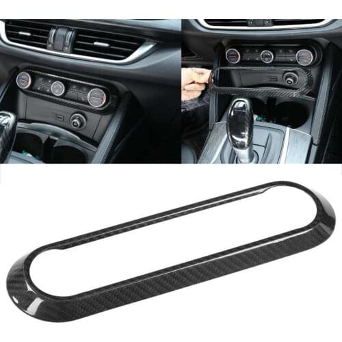 Console Volume Knob Frame Control Panel Trim Real Carbon Fiber Fit for Alfa Romeo Giulia Stelvio 2020 Auto accessories