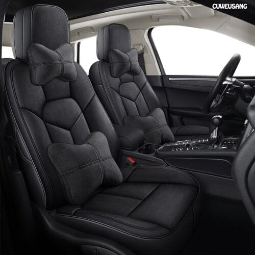 CUWEUSANG Custom Leather car seat cover For KIA Niro KX1 Cadenza SHUMA CARENS Carnival VQ Borrego Opirus Sorento car seats
