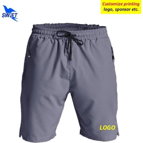 Summer Breathable Men Running Shorts with Pockets Quick Dry Gym Fitness Workout Trunks Joggers Sportswear Short Pants Customize