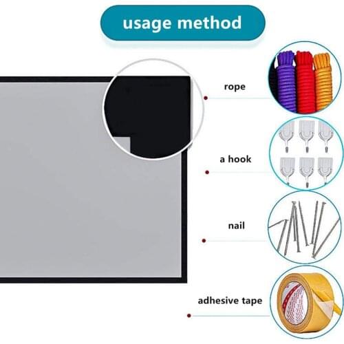 Metal Anti-light Soft Curtain With Black Edge Punched 60 84 100 120 130 Inch 16:9 Outdoor Curtain For Foldable Projector 2021