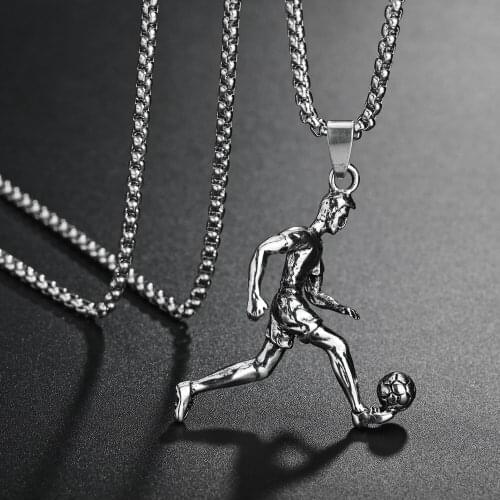 Men Women Sport Jewelry Necklaces Fitness Charm Pendants Football Athlete Necklace For Man Vintage Party Gift