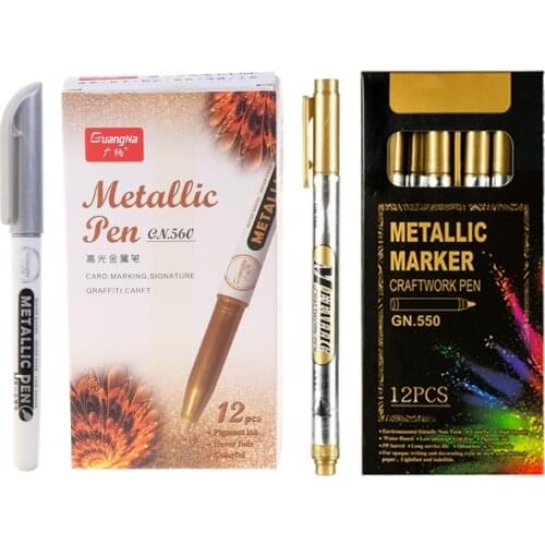 N7MF 12 Pcs Epoxy Resin Drawing Pen Graffiti Point Pen Acrylic Paint Metallic Marker