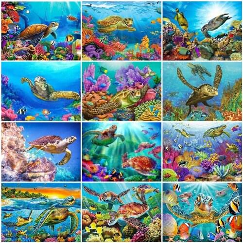 14/18/22/25/28CT Only 11CT printing Tortoise Cross Stitch Kit Embroidery Animal Handicrafts Gift