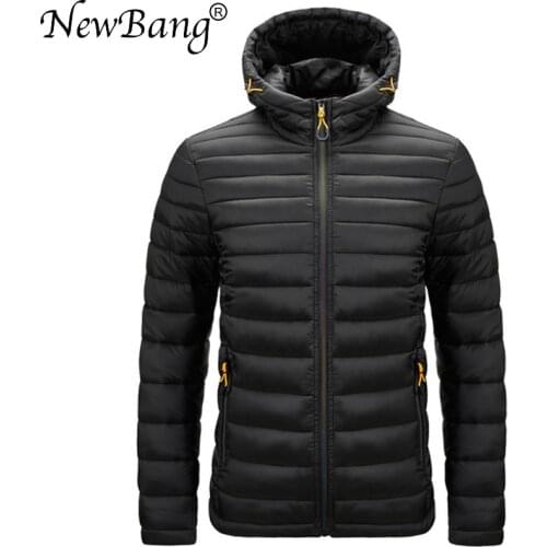 NewBang Mens Cotton Coat With Hooded Ultra Light Cotton Jacket Men Waterproof Warm Lightweight Overcoat