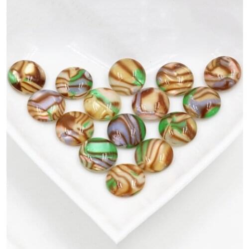 New Fashion 40pcs 12mm Paddy Colors Artificial shells Flat back Resin Cabochons Cameo H1-30