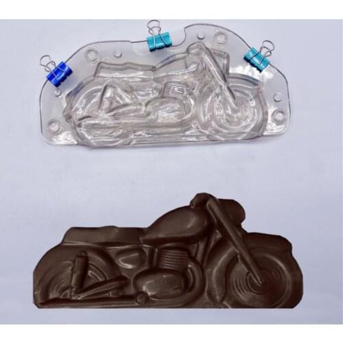 New 30pcs/lot 3D Plastic Motorcycle Chocolate Mold DIY Handmade Cake Molds Polycarbonate Autobike Chocolate Baking Tool
