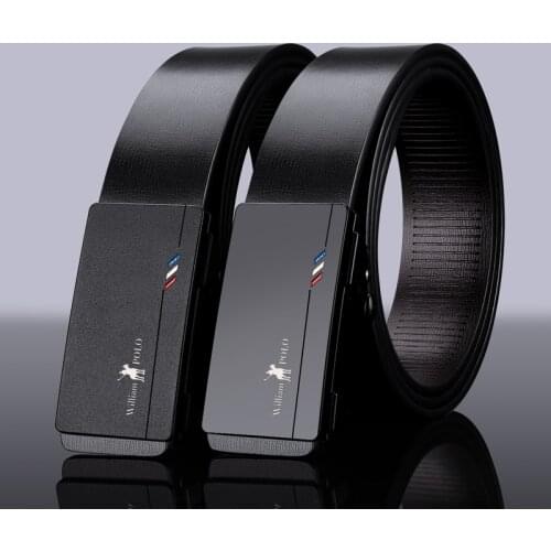 WILLIAMPOLO Belt male leather pure cowhy automatic buckle young trend belt business casual belt