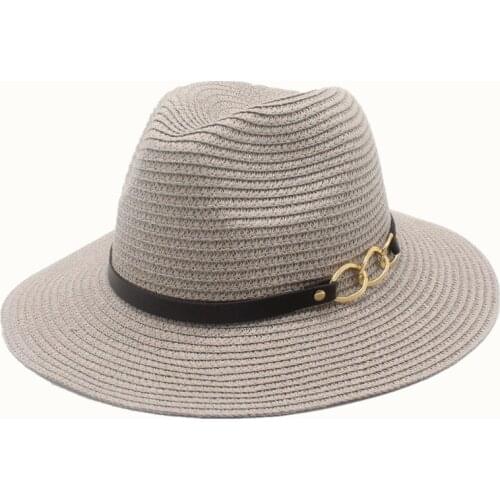 Seioum Brand Khaki Straw Hat Men Panama Caps Summer Style Sun Hat Beach Holiday Classic Male Hats And Caps