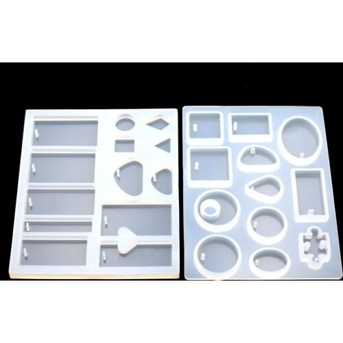 SNASAN Pendant silicone Mold Resin Silicone Moulds handmade tool epoxy resin molds Square Round rectangle with hole