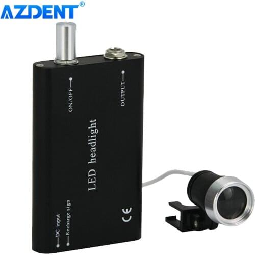 AZDENT Dental Portable LED Head Light Rechargeable for Dentist Surgery Loupes Dental Surgical Medical Binocular Loupes