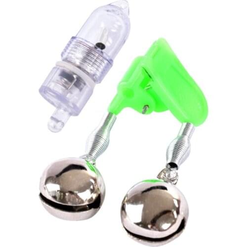 LED Fishing Rod Bite Alarm Bells Ring Fishing Lures Accessory Red Light Alerter Outdoor Fish Tools Fishermen Fishing Bait Alarm