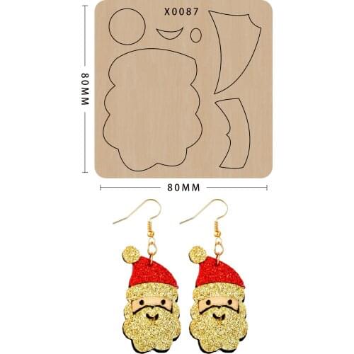 Santa earrings cutting dies wooden Scrapbooking DIY cutting Cut moulds Making Decor Supplies Dies