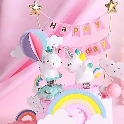 Unicorn Cake Topper Unicorn Brithday Party Supplies Unicorn Brithday Cake Decor 1st Boy Girl Birthday Party Unicornion