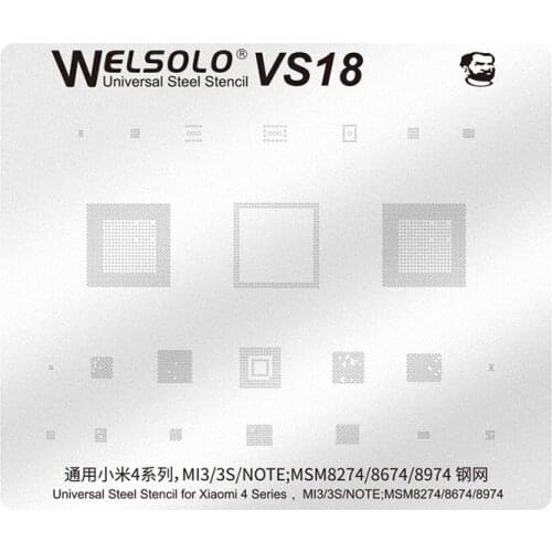 Mechanic Universal BGA Reballing Stencil for XIaomi 4 Series Mi3 3S Note MSM8274 MSM8674 MSM8974 CPU Power Audio IC Chip Tin Net