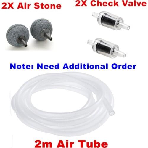 2m Air Tube+2pcs Nonreturn Check Valves+2pcs Air Stone aquarium accessories for Fish Tank Oxygen Air Pump