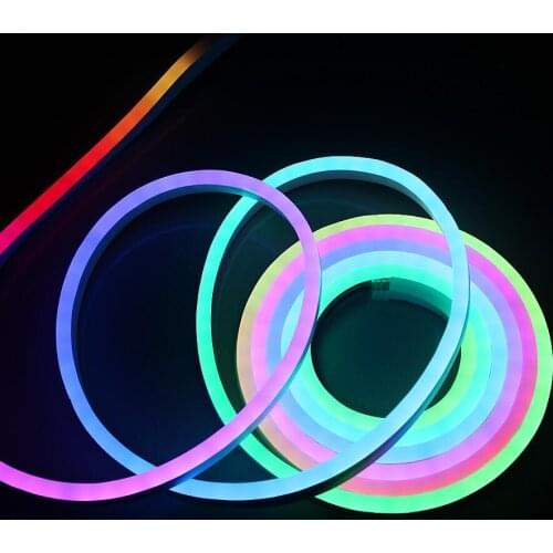WS2811 DC12V RGB 60led/m IP68 Waterproof LED Flex Neon Strip Light ,With Plug LED Neon Tube Commercial Engineering Professional