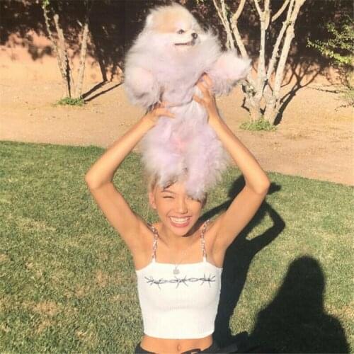 Women Sleeveless Crop Top Ribbed Sexy Backless Tee Summer Ribbed chain camisole