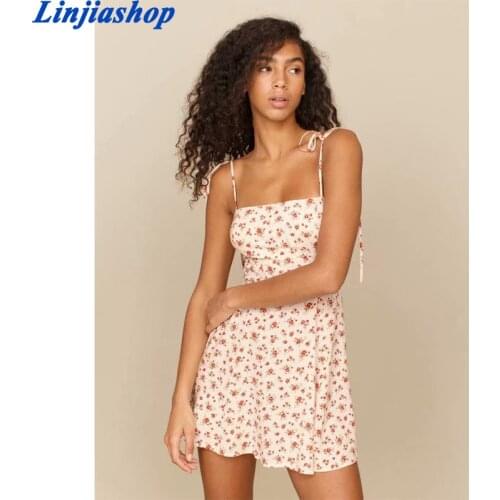 2021 Summer Withered Dress Women Ins Fashion Blogger Vintage Floral Print Spaghetti Strap Vestidos De Fiesta De Noche Vestidos