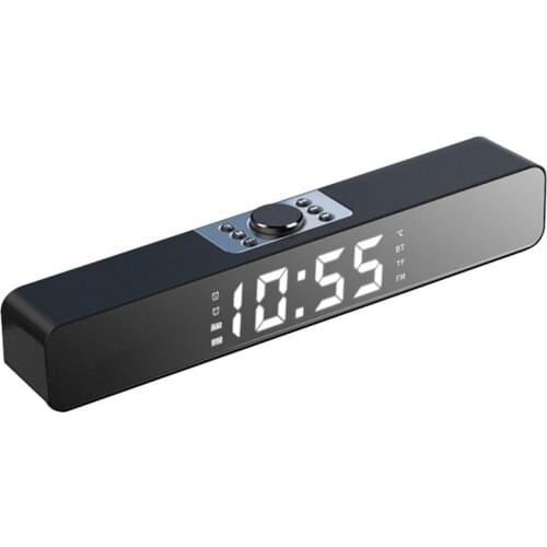 LED TV Sound Bar Alarm Clock AUX USB Wired Wireless Bluetooth Speaker Home Theater Surround SoundBar for PC TV Speaker