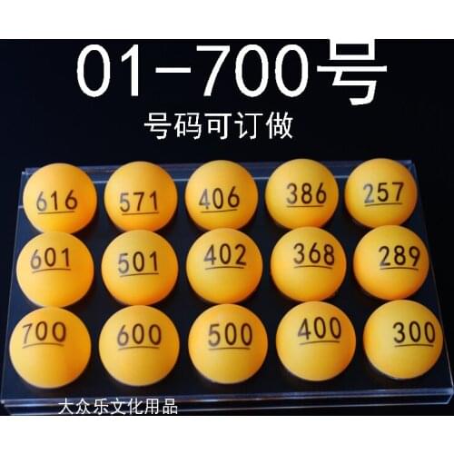 1-1000 digital number lottery game ball customized number promotion ball pingpong ball education